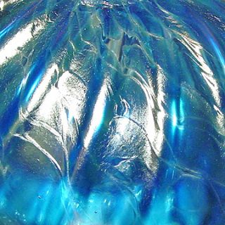 Signed Opal Art Glass Aquamarine HANGING JELLYFISH Sculpture