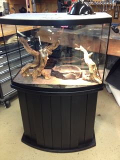  Reptile Snake Cage Aquarium Terrarium w Custom Top Wooden Stand Extras
