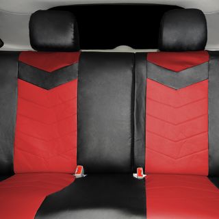 Synthetic Leather Semi Custom Car Seat Covers 60 40 Top Split Ruby Red