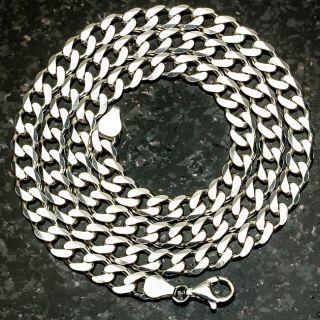 Made in Italy Curb Link 220 9mm 24 Solid Fine 925 Sterling Silver