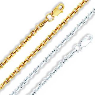  Gold Soild 3 0mm Forsantina Chain 18 20 24 inches Necklace