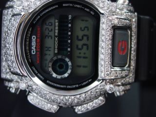 Men Diamond G Shock Watch Custom Made Icedout Rubber Band DW 9052 14k