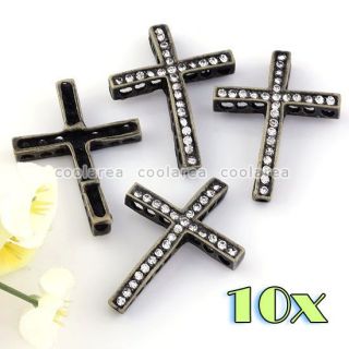  clear crystal spacer cross connector charms beads findings jewelry