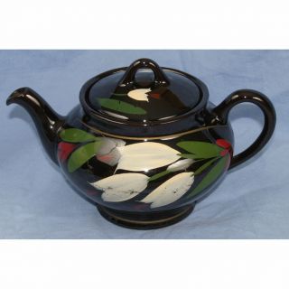 Royal Canadian Art Pottery Teapot with Painted Flowers