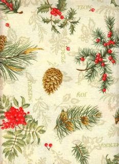  Holiday Spirits Print Textured Polyester Fabric Tablecloth Free Ship