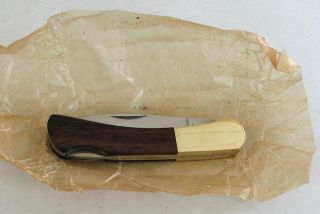 1981 Frost Cutlery Japan Wood Handle BEAGLE Pocket Knife UNUSED Old