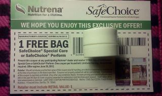  1 Free Nutrena Safechoice Special Care or Preform