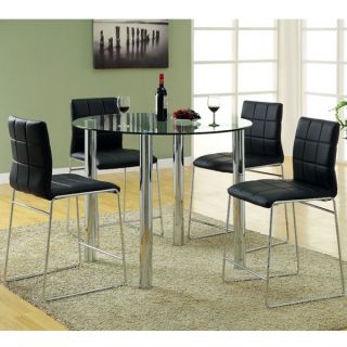  Finish 5 Piece Chrome Plated Steel Counter Height Dining Set