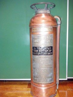 1912 THE CHIEF CROKER Fire Extinguisher BEAUTIFULL ALL COPPER 100 YRS