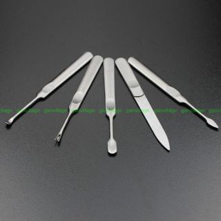  Stainless Steel Ear Nail Cleaner Trimmer Cuticle Pusher Pedicure Set