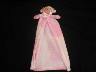 Cutie Pie Baby Pink White Cow Lovey Security Blanket Plush