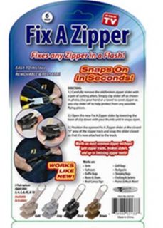  Instant Zipper Repair Replacement 6 Pack Set as Seen on TV New
