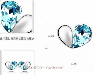 Set Swarovski Crystal Necklace Earring Bracelet Options 2colour U
