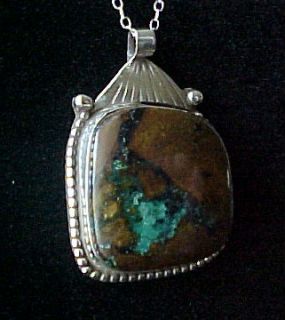 Native American COURTLAND PLUME TURQUOISE & STERLING SILVER PENDANT