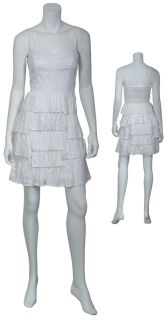 Cynthia Steffe Angelic Jacquard White Cotton Bustier Style Evening