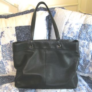 DKNY Black Leather Tote Bag Soft Leather
