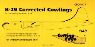  48 B 29 Superfortress Corrected Cowlings Resin Correction Set