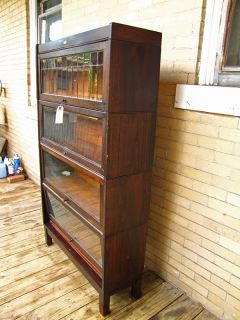 Antique Arts Crafts Barrister Bookcase Lundstrom Mission Oak W1728