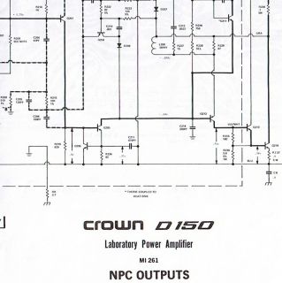 Crown D150 Power Amplifiers MI 261 NPC Outputs Schematic Foil BD