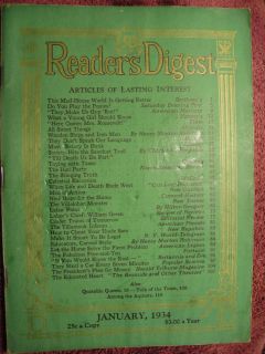 January 1934 Readers Digest Mad House World Play Ponies