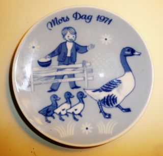 Mors Dag 1971 Porsgrund Norway Small Mothers Day Hanging Plate