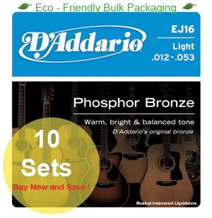 Addario EJ16 Daddario Acoustic Guitar Strings 10 Sets