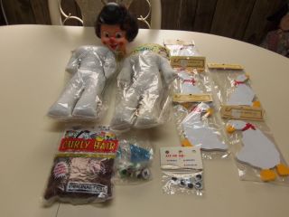   OF 11 PIECES DOLL MAKING SUPPLIES AND CRAFT SUPPLIES SOME IN PACKAGE