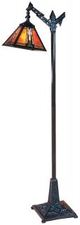 New Floor Lamp Amber Mica Bronze Dale Tiffany 1 Light Reproduction