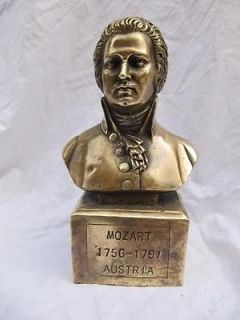 classical pure copper sculpture carvings Mozart bust statuary