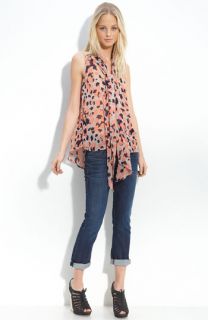 Collective Concepts Silk Top & Hudson Jeans Beth Crop Jeans