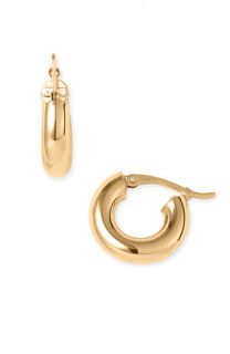 Charles Garnier 18 Karat Gold 38mm Thick Hoop Earrings