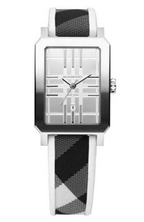 Burberry Modern Rectangular Watch with Check Strap