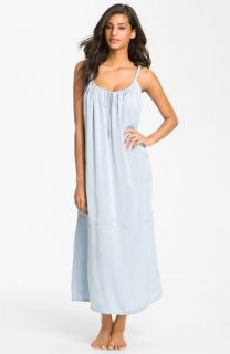 Donna Karan Sleepwear Gathered Matte Satin Nightgown