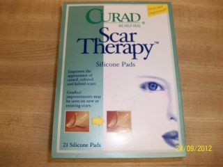 CURAD SCAR THERAPY 21 SILICON PADS NIB FOR OLD NEW SCARS U S A