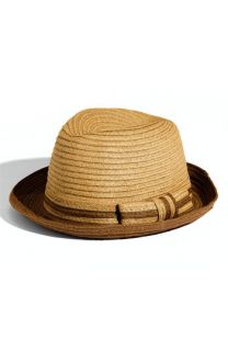 Collection XIIX Stripe Bow Paper Straw Fedora