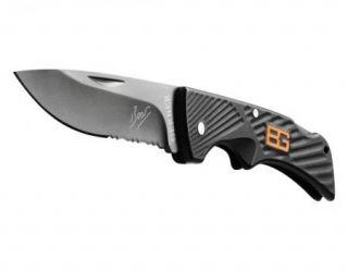Superior New Gerber Bear Grylls Black Knife Compact Scout Lockback