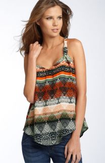 Eight Sixty Braided Strap Printed Silk Top