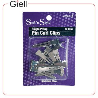 Soft N Style 12 Pack Single Prong Pin Curl Hair Clips