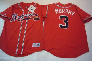 Majestic Atlanta Braves Dale Murphy Sewn Baseball Jersey Red Size