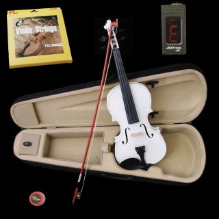 Crescent New 4 4 White Acoustic Violin Digi Tuner Full Set Strings Acc