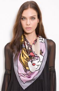 Betsey Johnson I Love Girly Charms   Oversized Square Silk Scarf