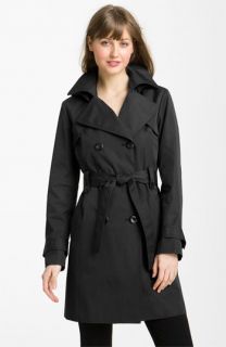 Ellen Tracy Double Breasted Trench with Detachable Hood ( Exclusive)