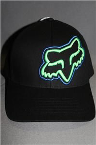 fox racing flexfit hat cap damo black green blue