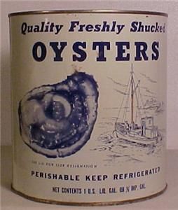 Vintage Gallon Oyster Tin Rays Seafood Co Crisfield MD