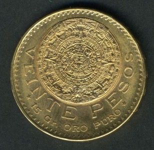 mexico 20 pesos 1959 restrike gold coin as shown