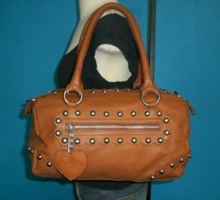 Vintage Cristian Larger Tan Brown Leather Carryall Tote Satchel Bag