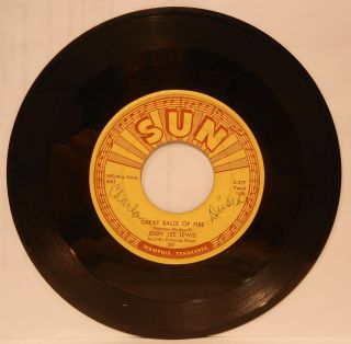 JERRY LEE LEWIS GREAT BALLS OF FIRE YOU WHEN AGAIN SUN 281 VINYL 45