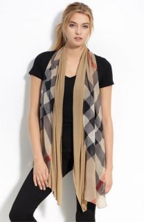 Burberry Check Print & Solid Scarf