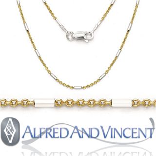  14k Yellow Gold Bead Cable Chain Necklace 16 18 20 22 Inch
