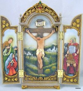 Crucifixion God Triptych Virgin Mary Jesus Cross Easter
